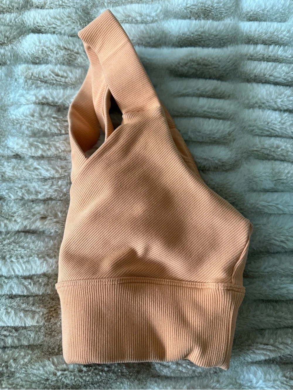 ALO Yoga Peach Ribbed Cross-Back Sports Bra